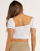 RSQ Womens Eyelet Keyhole Puff Sleeve Top image number 3