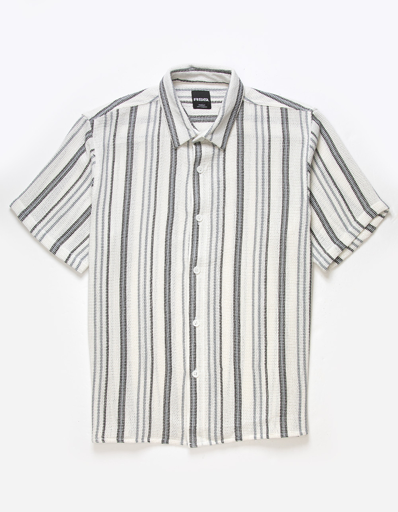 RSQ Mens Textured Stripe Button Up Shirt image number 1