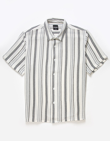 RSQ Mens Textured Stripe Button Up Shirt Alternative Image