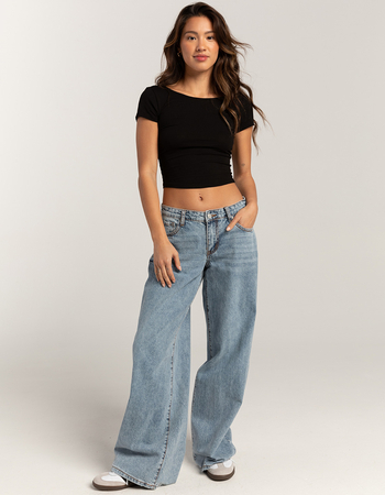 RSQ Womens Low Rise Wide Leg Jeans Primary Image