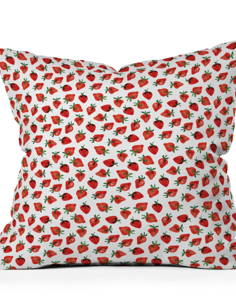 DENY DESIGNS Laura Trevey Strawberry Red 16"x16" Pillow image number 0