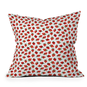DENY DESIGNS Laura Trevey Strawberry Red 16"x16" Pillow