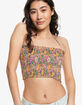 ROXY Warm Waters Womens Ruched Bandeau Top image number 1