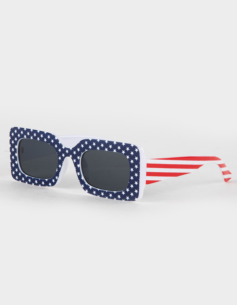 RSQ American Flag Rectangle Sunglasses image number 0