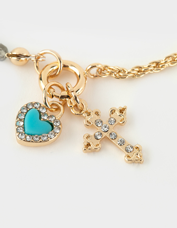 FULL TILT Cross & Heart Beaded Necklace Alternative Image