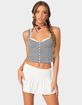 EDIKTED Gingham Lace Up Bustier Corset image number 1