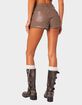 EDIKTED Martine High Rise Faux Leather Shorts image number 4