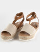 SODA Topic Beige Womens Espadrille Flatform Sandals image number 1