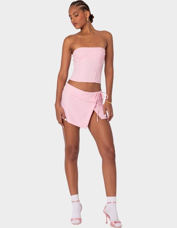 EDIKTED Selena Asymmetric Wrap Mini Skirt