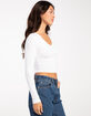 BOZZOLO Womens V-Neck Long Sleeve Tee image number 3