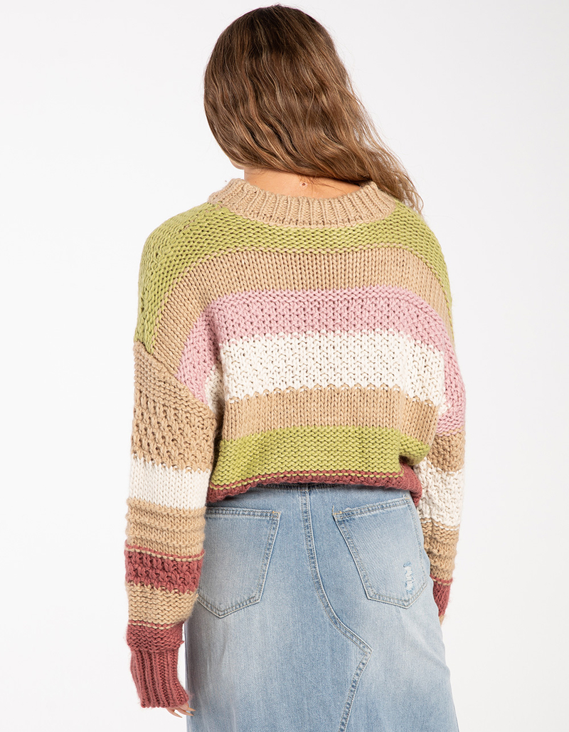 FULL TILT Mix Stitch Stripe Womens Sweater image number 3