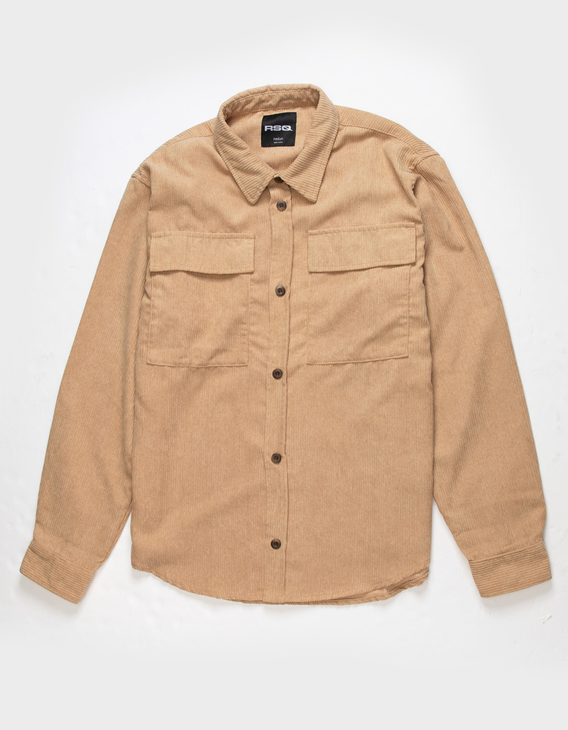 RSQ Mens Oversized Corduroy Button Up Shirt image number 1