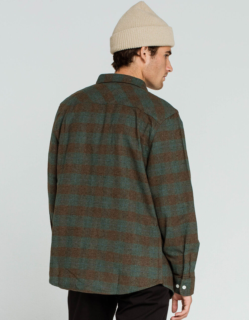 BRIXTON Bowery Mens Ocean Flannel Shirt image number 3