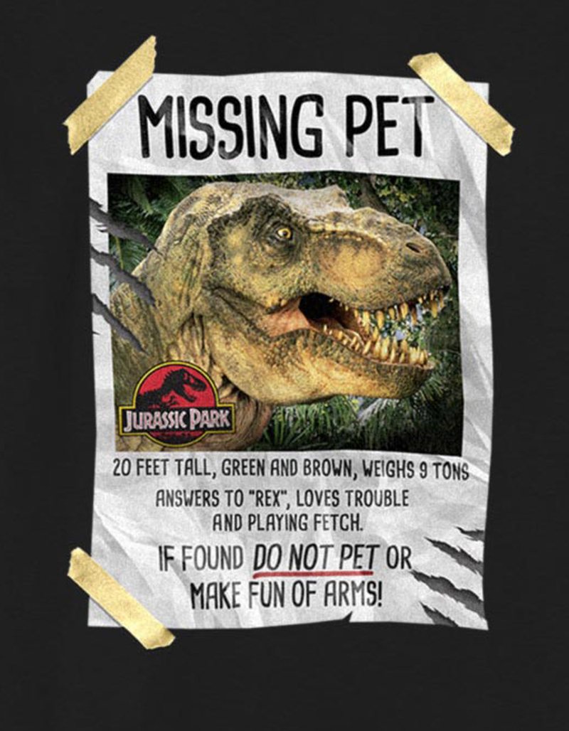 JURASSIC PARK Missing Pet Unisex Kids Tee image number 1