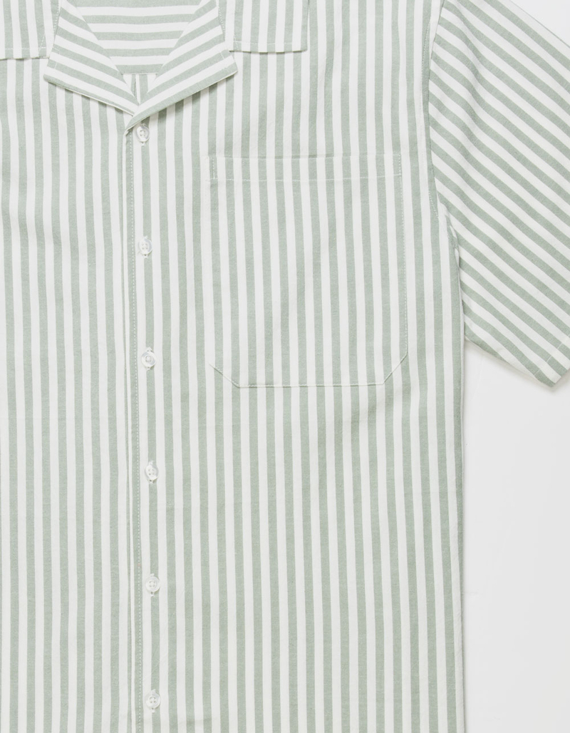 RSQ Mens Stripe Oxford Camp Shirt  image number 1