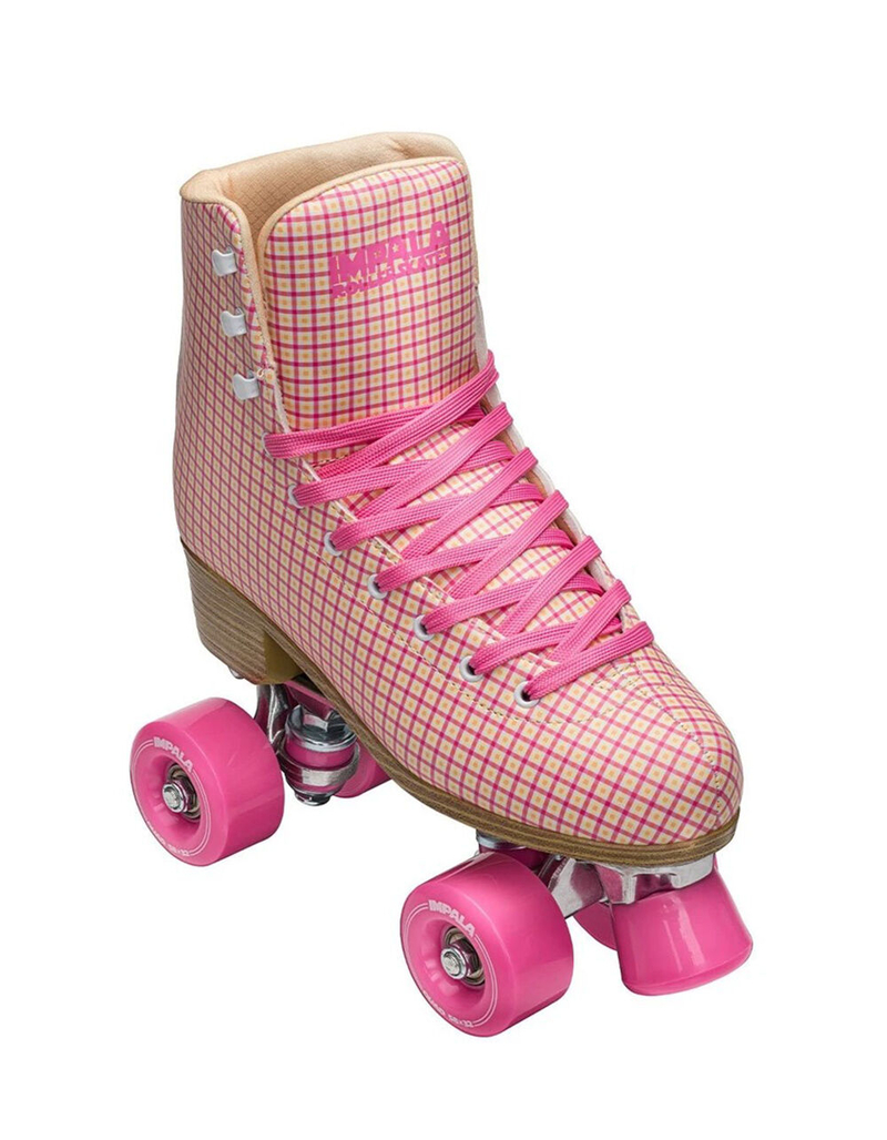 IMPALA ROLLERSKATES Pink Tartan Quad Skates image number 1