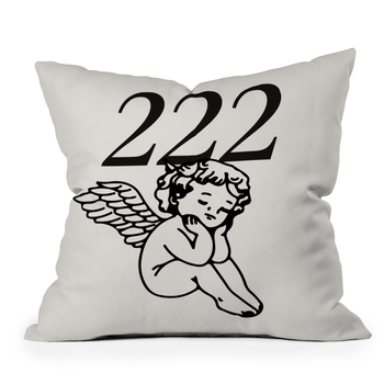 DENY DESIGNS Tiger Spirit 222 Angel Number Poster 16" x 16" Pillow