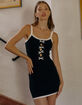 WEST OF MELROSE Rib Bow Womens Mini Dress image number 2
