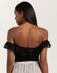 WEST OF MELROSE Lace Ruffle Womens Top image number 4