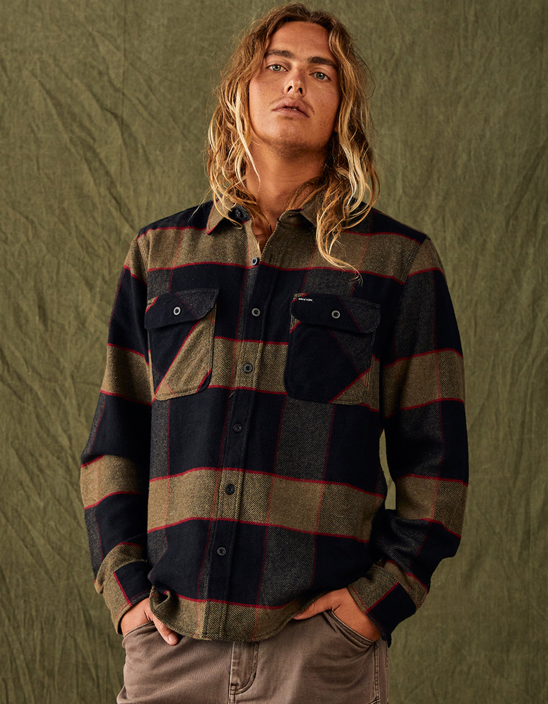 BRIXTON Bowery Mens Flannel Shirt image number 6
