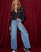 RSQ Womens High Rise Cargo Wide Leg Denim Jeans image number 1