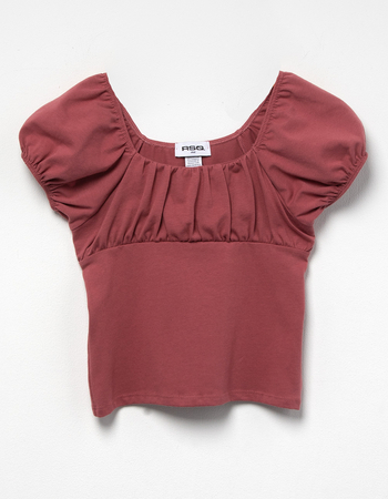 RSQ Girls Solid Peasant Top