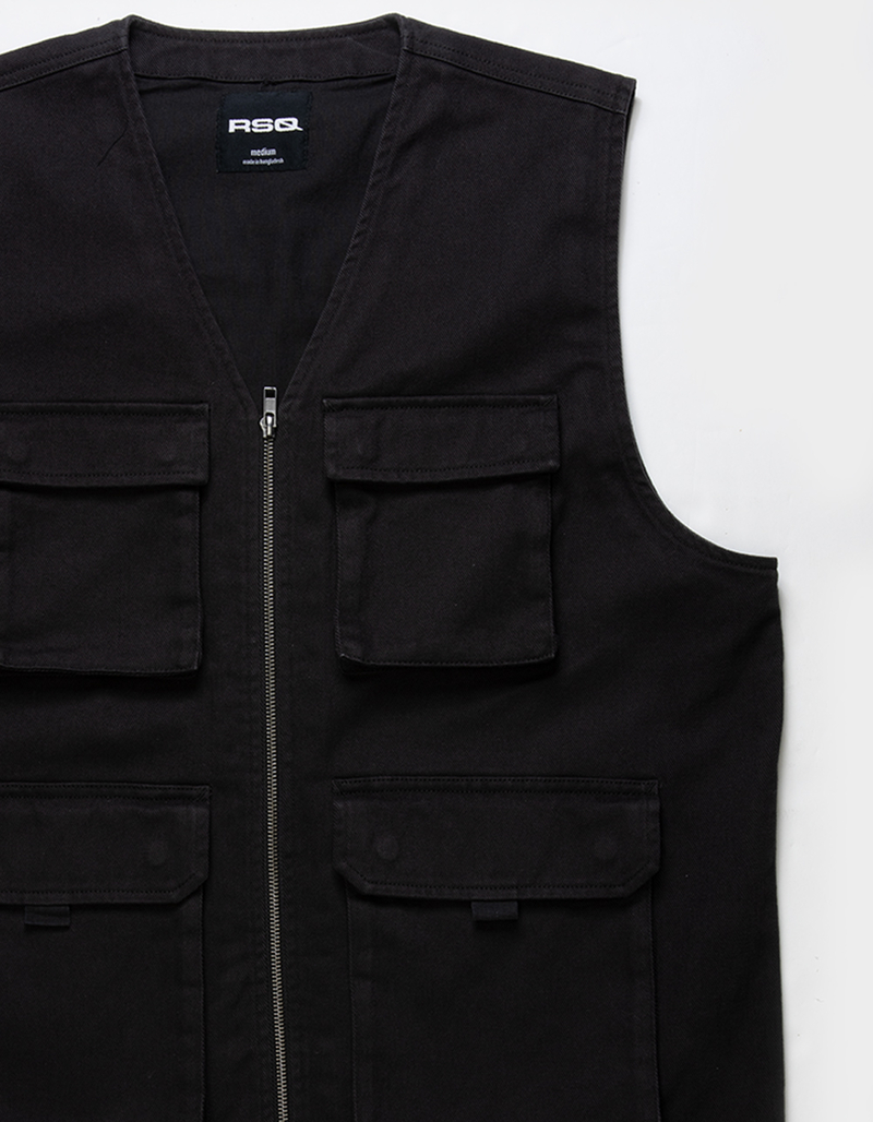 RSQ Mens Twill Cargo Vest image number 2