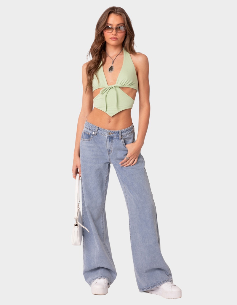EDIKTED Raelynn Washed Low Rise Jeans image number 1