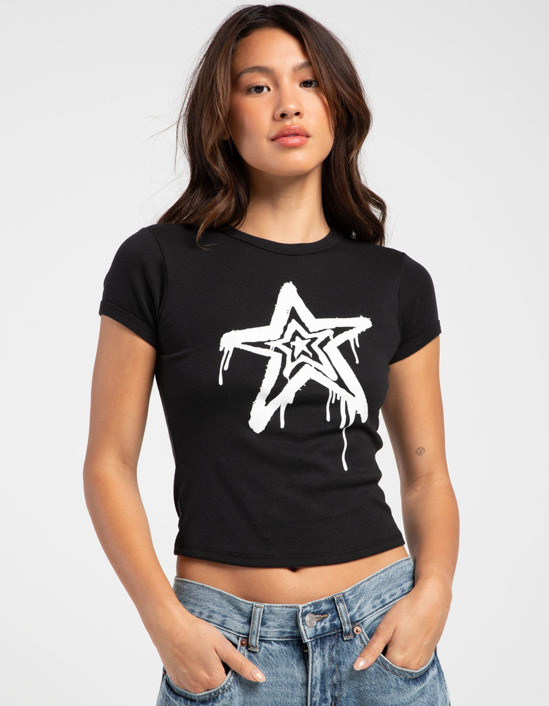 RSQ Womens Drip Star Baby Tee image number 0