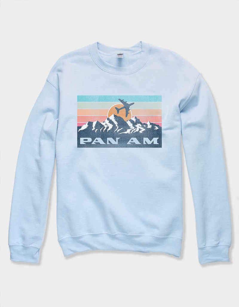 PAN AM Mountain Stripes Distressed Unisex Crewneck Sweatshirt image number 0