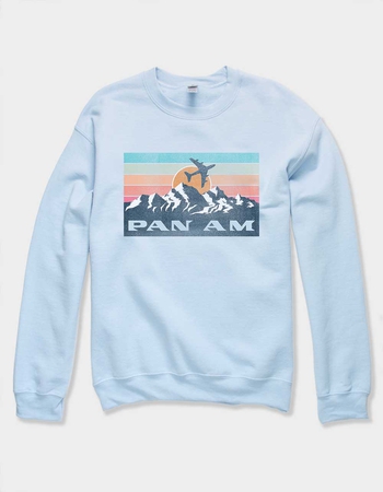 PAN AM Mountain Stripes Distressed Unisex Crewneck Sweatshirt Primary Image