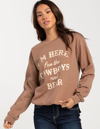 FULL TILT Here For Cowboys Womens Crewneck Sweatshirt
