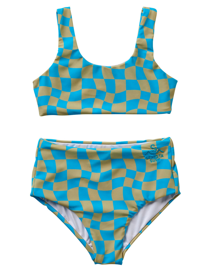 SEAESTA SURF Wavy Checks Girls Bralette Bikini Set image number 0
