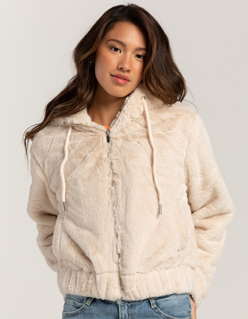 STOOSH Hooded Womens Faux Fur Jacket Primary Image