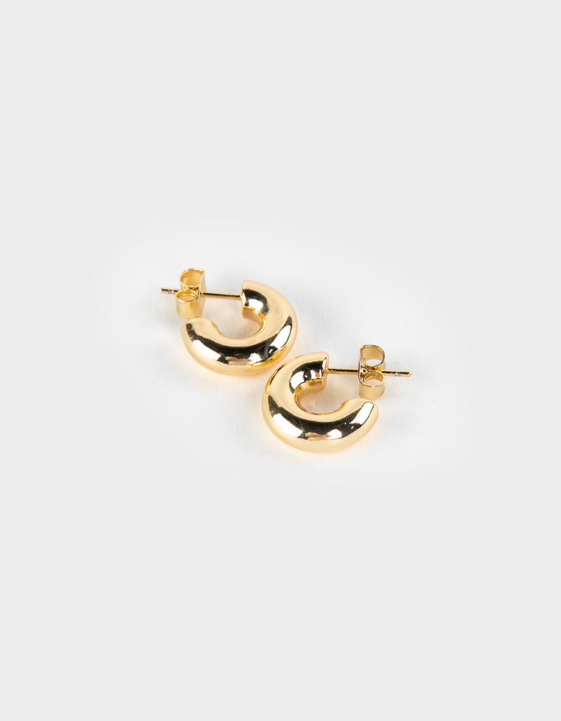 DO EVERYTHING IN LOVE 14K Gold Dipped Post Hoop Earrings image number 0