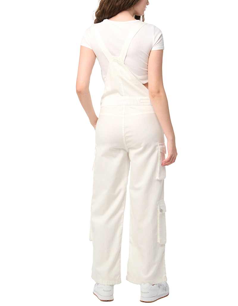 BLANK NYC Wide Leg White Denim Cargo Overall image number 2