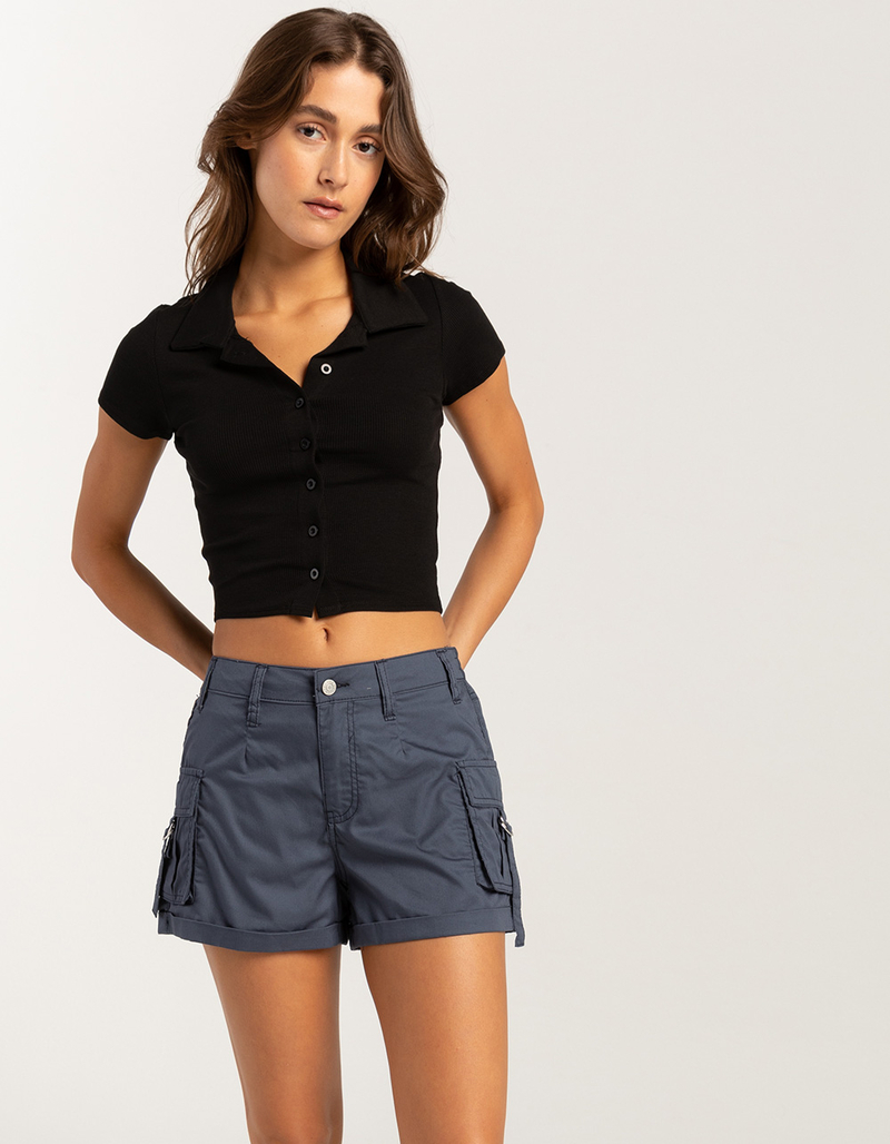 RSQ Womens Mid Rise Poplin Cargo Shorts image number 0