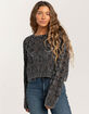 FULL TILT Womens Open Weave Washed Pullover Sweater image number 3