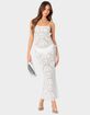 EDIKTED Embroidered Backless Sheer Knit Maxi Dress image number 1