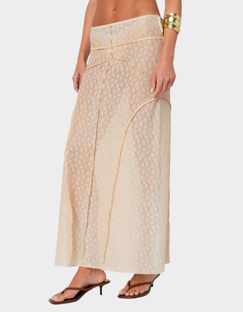 EDIKTED Inside Out Sheer Lace Maxi Skirt