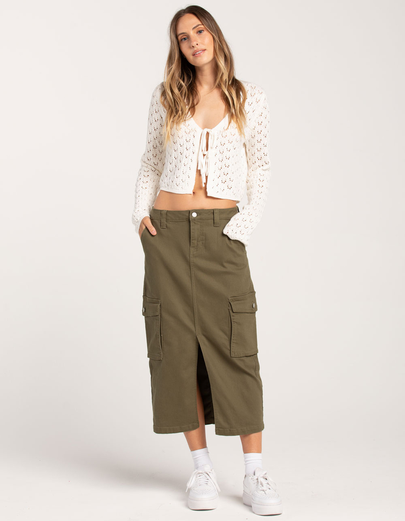 RSQ Womens Mid Rise Cargo Midi Skirt image number 0
