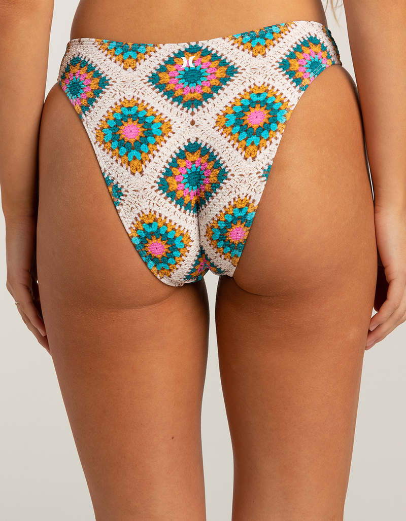 HURLEY Crochet High Leg Cheekier Bikini Bottoms image number 3