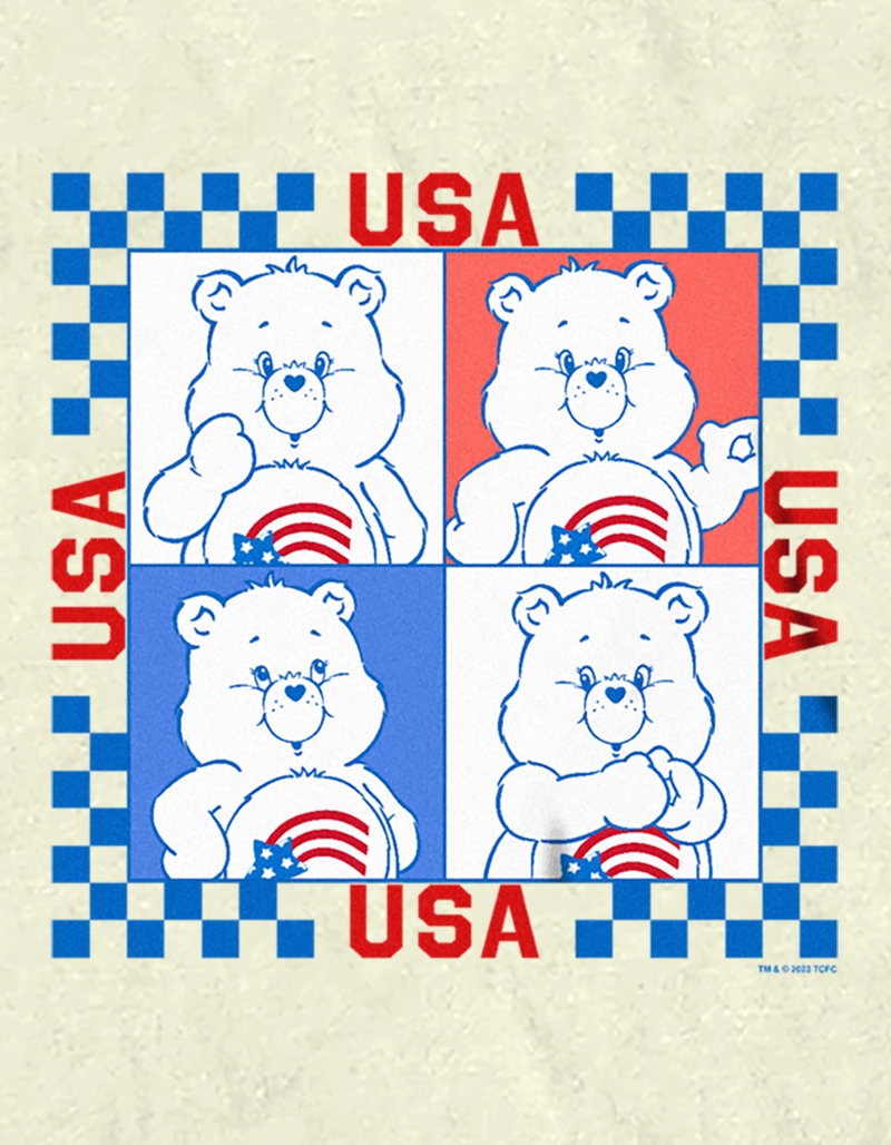 CARE BEARS USA Checkered Colorblock Unisex Tee image number 1