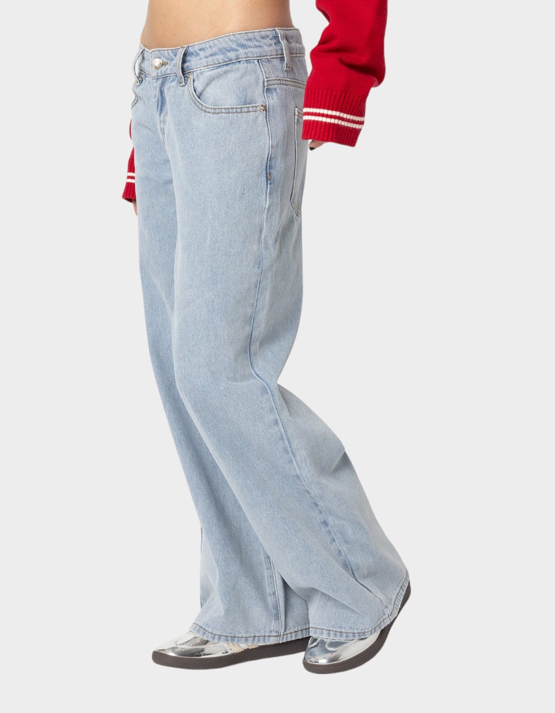 EDIKTED Petite Raelynn Washed Low Rise Jeans image number 2