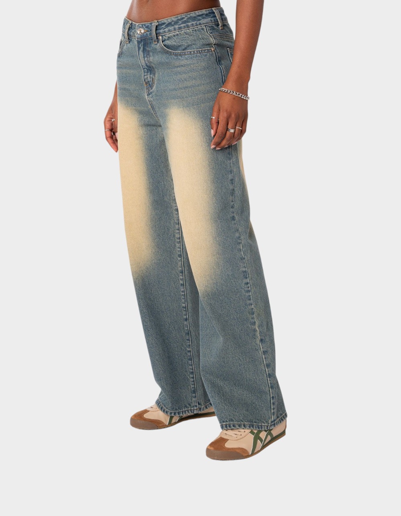 EDIKTED Braya Washed Low Rise Baggy Jeans image number 2