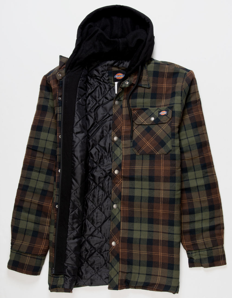 DICKIES Quilted Flannel Hooded Shirt Mens Jacket image number 2
