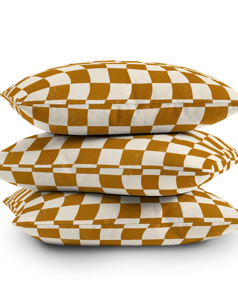 DENY DESIGNS Avenie Warped Checker Board 16" x 16" Pillow image number 3
