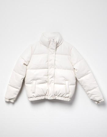 CI SONO Faux Leather Girls Puffer Jacket