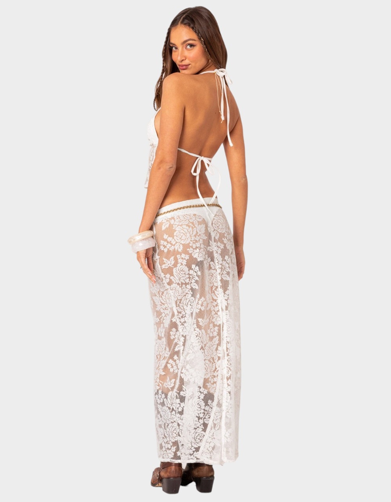 EDIKTED Bess Sheer Lace Maxi Skirt image number 4