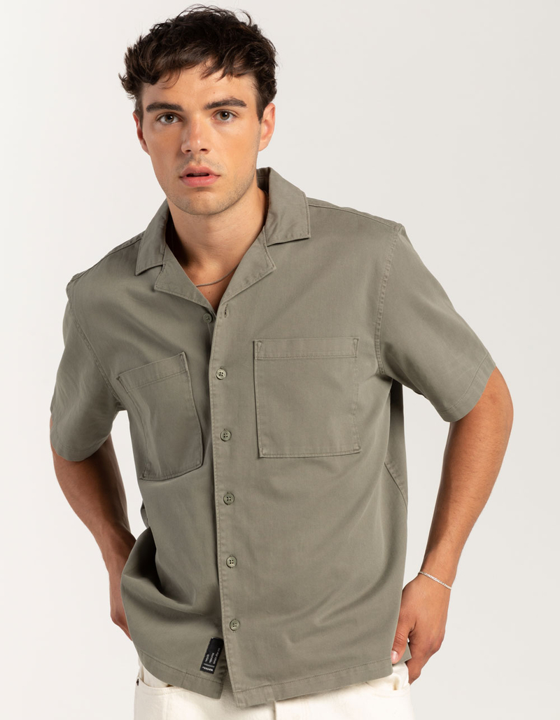 RSQ Mens Washed Twill Camp Shirt image number 4